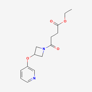 molecular formula C14H18N2O4 B2732628 Ethyl 4-oxo-4-(3-(pyridin-3-yloxy)azetidin-1-yl)butanoate CAS No. 1903057-05-5