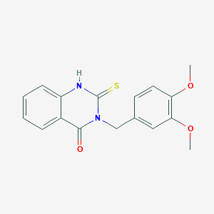 molecular formula C17H16N2O3S B2732636 3-[(3,4-Dimethoxyphenyl)methyl]-2-sulfanyl-3,4-dihydroquinazolin-4-one CAS No. 723332-67-0