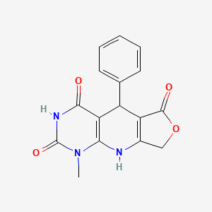 molecular formula C16H13N3O4 B2732639 13-Methyl-8-phenyl-5-oxa-2,11,13-triazatricyclo[7.4.0.0^{3,7}]trideca-1(9),3(7)-diene-6,10,12-trione CAS No. 863668-69-3