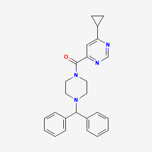 molecular formula C25H26N4O B2732646 (4-Benzhydrylpiperazin-1-yl)-(6-cyclopropylpyrimidin-4-yl)methanone CAS No. 2415553-95-4