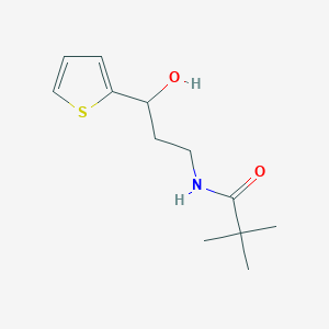 N-(3-hydroxy-3-(thiophen-2-yl)propyl)pivalamide