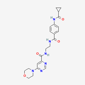 N-(2-(4-(cyclopropanecarboxamido)benzamido)ethyl)-6-morpholinopyrimidine-4-carboxamide