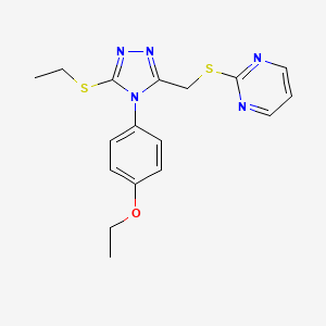 2-[[4-(4-Ethoxyphenyl)-5-ethylsulfanyl-1,2,4-triazol-3-yl]methylsulfanyl]pyrimidine