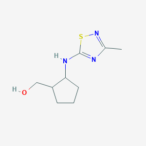 molecular formula C9H15N3OS B2732679 [2-[(3-Methyl-1,2,4-thiadiazol-5-yl)amino]cyclopentyl]methanol CAS No. 1645538-09-5
