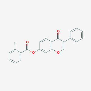 molecular formula C23H16O4 B2732680 4-oxo-3-phenyl-4H-chromen-7-yl 2-methylbenzoate CAS No. 449739-52-0