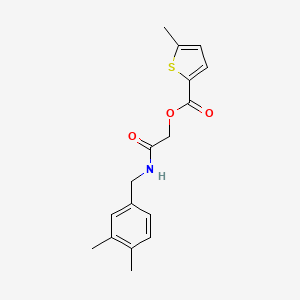 molecular formula C17H19NO3S B2732688 2-((3,4-二甲基苯甲基)氨基)-2-氧代乙基 5-甲基噻吩-2-甲酸酯 CAS No. 1638709-51-9