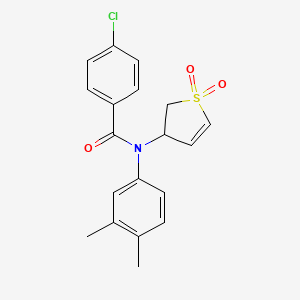 molecular formula C19H18ClNO3S B2732690 4-chloro-N-(3,4-dimethylphenyl)-N-(1,1-dioxido-2,3-dihydrothien-3-yl)benzamide CAS No. 326017-13-4