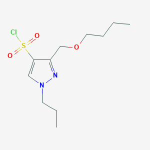 molecular formula C11H19ClN2O3S B2732694 3-(butoxymethyl)-1-propyl-1H-pyrazole-4-sulfonyl chloride CAS No. 1856072-36-0