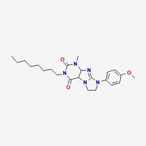 molecular formula C23H31N5O3 B2732700 8-(4-methoxyphenyl)-1-methyl-3-octyl-1H,2H,3H,4H,6H,7H,8H-imidazo[1,2-g]purine-2,4-dione CAS No. 330818-18-3