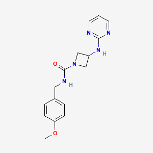 molecular formula C16H19N5O2 B2732701 N-(4-methoxybenzyl)-3-(pyrimidin-2-ylamino)azetidine-1-carboxamide CAS No. 2034303-65-4