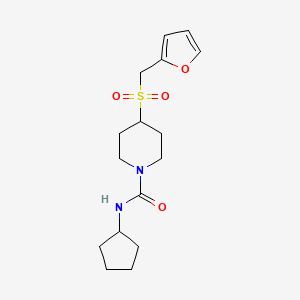 molecular formula C16H24N2O4S B2732704 N-cyclopentyl-4-((furan-2-ylmethyl)sulfonyl)piperidine-1-carboxamide CAS No. 1448051-25-9