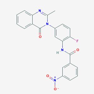 molecular formula C22H15FN4O4 B2732709 N-(2-氟-5-(2-甲基-4-氧喹唑啉-3(4H)-基)苯基)-3-硝基苯甲酰胺 CAS No. 899969-43-8