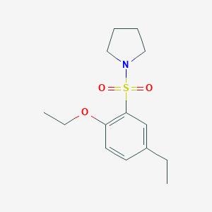 molecular formula C14H21NO3S B273271 Ethyl 4-ethyl-2-(1-pyrrolidinylsulfonyl)phenyl ether 