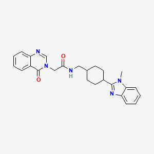 molecular formula C25H27N5O2 B2732710 N-((4-(1-methyl-1H-benzo[d]imidazol-2-yl)cyclohexyl)methyl)-2-(4-oxoquinazolin-3(4H)-yl)acetamide CAS No. 1207054-62-3