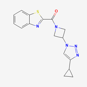 molecular formula C16H15N5OS B2732711 2-[3-(4-cyclopropyl-1H-1,2,3-triazol-1-yl)azetidine-1-carbonyl]-1,3-benzothiazole CAS No. 2097860-31-4