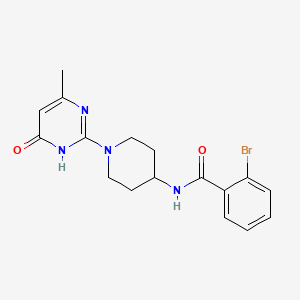 molecular formula C17H19BrN4O2 B2732714 2-bromo-N-(1-(4-methyl-6-oxo-1,6-dihydropyrimidin-2-yl)piperidin-4-yl)benzamide CAS No. 1903168-12-6