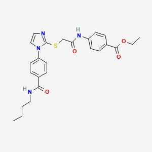 ethyl 4-[2-({1-[4-(butylcarbamoyl)phenyl]-1H-imidazol-2-yl}sulfanyl)acetamido]benzoate