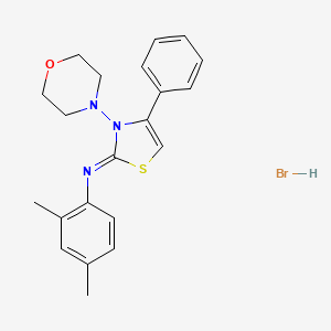 molecular formula C21H24BrN3OS B2732718 (Z)-2,4-dimethyl-N-(3-morpholino-4-phenylthiazol-2(3H)-ylidene)aniline hydrobromide CAS No. 1180038-01-0