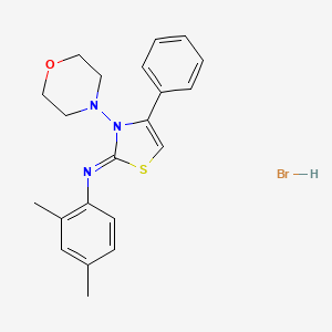 molecular formula C21H24BrN3OS B2732718 (Z)-2,4-二甲基-N-(3-吗啉-4-苯基噻唑-2(3H)-基亚甲基)苯胺盐酸盐 CAS No. 1180038-01-0