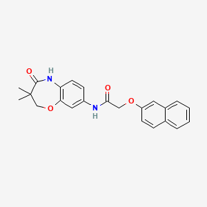 molecular formula C23H22N2O4 B2732728 N-(3,3-二甲基-4-氧-2,3,4,5-四氢苯并[b][1,4]噁唑-8-基)-2-(萘-2-氧基)乙酰胺 CAS No. 921810-51-7