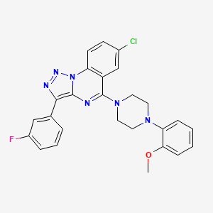 molecular formula C26H22ClFN6O B2732729 7-Chloro-3-(3-fluorophenyl)-5-[4-(2-methoxyphenyl)piperazin-1-yl][1,2,3]triazolo[1,5-a]quinazoline CAS No. 931743-29-2