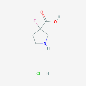 molecular formula C5H9ClFNO2 B2732732 3-Fluoropyrrolidine-3-carboxylic acid hydrochloride CAS No. 1228583-53-6