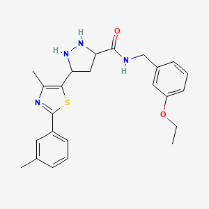 molecular formula C24H24N4O2S B2732734 N-[(3-ethoxyphenyl)methyl]-3-[4-methyl-2-(3-methylphenyl)-1,3-thiazol-5-yl]-1H-pyrazole-5-carboxamide CAS No. 1322787-54-1
