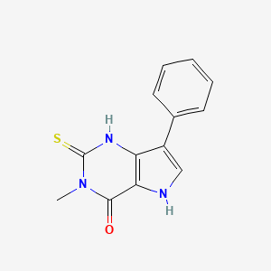molecular formula C13H11N3OS B2732738 3-methyl-7-phenyl-2-thioxo-1,2,3,5-tetrahydro-4H-pyrrolo[3,2-d]pyrimidin-4-one CAS No. 1019137-71-3