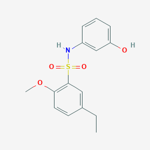 molecular formula C15H17NO4S B273274 5-ethyl-N-(3-hydroxyphenyl)-2-methoxybenzenesulfonamide 