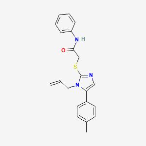molecular formula C21H21N3OS B2732740 2-((1-allyl-5-(p-tolyl)-1H-imidazol-2-yl)thio)-N-phenylacetamide CAS No. 1207009-51-5