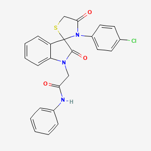 molecular formula C24H18ClN3O3S B2732741 2-(3'-(4-chlorophenyl)-2,4'-dioxospiro[indoline-3,2'-thiazolidin]-1-yl)-N-phenylacetamide CAS No. 894555-53-4