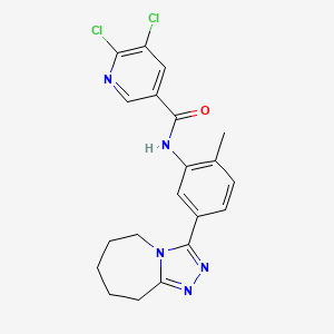 molecular formula C20H19Cl2N5O B2732753 5,6-dichloro-N-(2-methyl-5-{5H,6H,7H,8H,9H-[1,2,4]triazolo[4,3-a]azepin-3-yl}phenyl)pyridine-3-carboxamide CAS No. 1090866-75-3