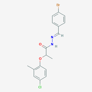 (E)-N'-(4-bromobenzylidene)-2-(4-chloro-2-methylphenoxy)propanehydrazide