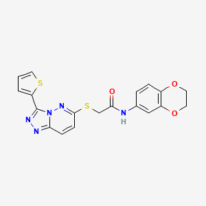 N-(2,3-dihydro-1,4-benzodioxin-6-yl)-2-{[3-(thiophen-2-yl)-[1,2,4]triazolo[4,3-b]pyridazin-6-yl]sulfanyl}acetamide