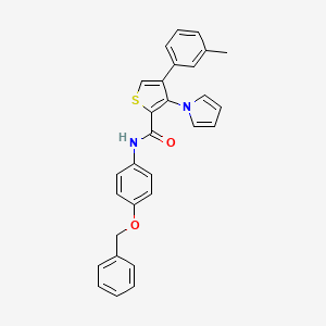 molecular formula C29H24N2O2S B2732768 N-[4-(苄氧基)苯基]-4-(3-甲基苯基)-3-(1H-吡咯-1-基)噻吩-2-羧酰胺 CAS No. 1291851-98-3