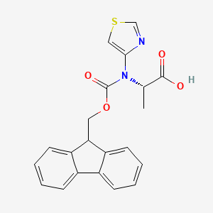 molecular formula C21H18N2O4S B2732770 (2S)-2-[9H-fluoren-9-ylmethoxycarbonyl(1,3-thiazol-4-yl)amino]propanoic acid CAS No. 205528-32-1; 205528-33-2