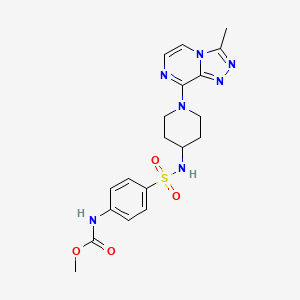 molecular formula C19H23N7O4S B2732782 甲酸甲酯-4-(N-(1-(3-甲基-[1,2,4]三唑并[4,3-a]吡嗪-8-基)哌啶-4-基)磺酰基)苯基)碳酸酯 CAS No. 2034552-17-3