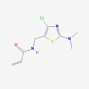 molecular formula C9H12ClN3OS B2732785 N-[[4-Chloro-2-(dimethylamino)-1,3-thiazol-5-yl]methyl]prop-2-enamide CAS No. 2305455-80-3