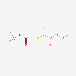 molecular formula C10H17FO4S B2732786 Ethyl 2-{[2-(tert-butoxy)-2-oxoethyl]sulfanyl}-2-fluoroacetate CAS No. 1592888-07-7