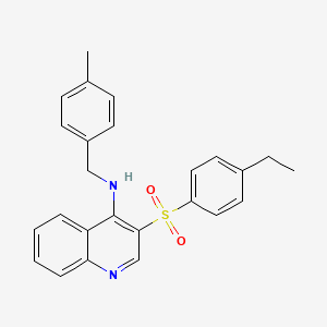 molecular formula C25H24N2O2S B2732788 3-(4-乙基苯基)磺酰-N-[(4-甲基苯基)甲基]喹啉-4-胺 CAS No. 899732-47-9