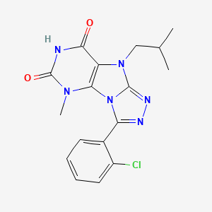 molecular formula C17H17ClN6O2 B2732790 3-(2-chlorophenyl)-9-isobutyl-5-methyl-5H-[1,2,4]triazolo[4,3-e]purine-6,8(7H,9H)-dione CAS No. 921531-30-8