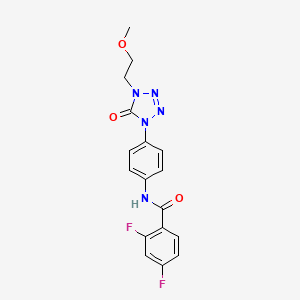 molecular formula C17H15F2N5O3 B2732794 2,4-二氟-N-(4-(4-(2-甲氧基乙基)-5-氧代-4,5-二氢-1H-四唑-1-基)苯基)苯甲酰胺 CAS No. 1396881-04-1
