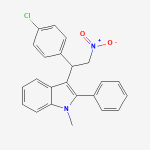 molecular formula C23H19ClN2O2 B2732795 3-[1-(4-chlorophenyl)-2-nitroethyl]-1-methyl-2-phenyl-1H-indole CAS No. 314257-83-5
