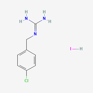 molecular formula C8H11ClIN3 B2732798 N''-[(4-chlorophenyl)methyl]guanidine hydroiodide CAS No. 1632141-77-5
