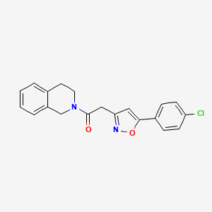 molecular formula C20H17ClN2O2 B2732805 2-(5-(4-chlorophenyl)isoxazol-3-yl)-1-(3,4-dihydroisoquinolin-2(1H)-yl)ethanone CAS No. 946226-85-3