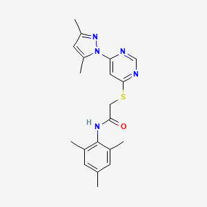 molecular formula C20H23N5OS B2732806 2-((6-(3,5-dimethyl-1H-pyrazol-1-yl)pyrimidin-4-yl)thio)-N-mesitylacetamide CAS No. 1251604-31-5