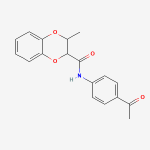 molecular formula C18H17NO4 B2732808 N-(4-acetylphenyl)-3-methyl-2,3-dihydro-1,4-benzodioxine-2-carboxamide CAS No. 874464-77-4