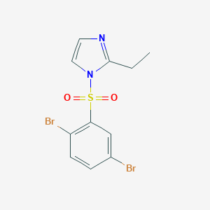 molecular formula C11H10Br2N2O2S B273281 1-[(2,5-dibromophenyl)sulfonyl]-2-ethyl-1H-imidazole 