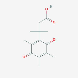 molecular formula C14H18O4 B2732813 3-(2,3,5-Trimethyl-1,4-benzoquinonyl)-3-methylbutyric acid CAS No. 40662-29-1