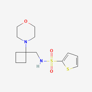 molecular formula C13H20N2O3S2 B2732816 N-[(1-Morpholin-4-ylcyclobutyl)methyl]thiophene-2-sulfonamide CAS No. 2380081-21-8